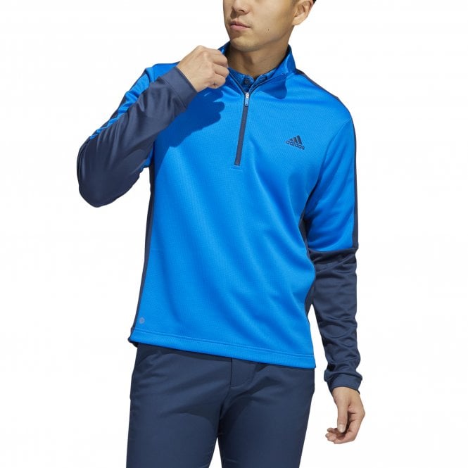 adidas  Colorblock Quarter-Zip Pullover - blue rush