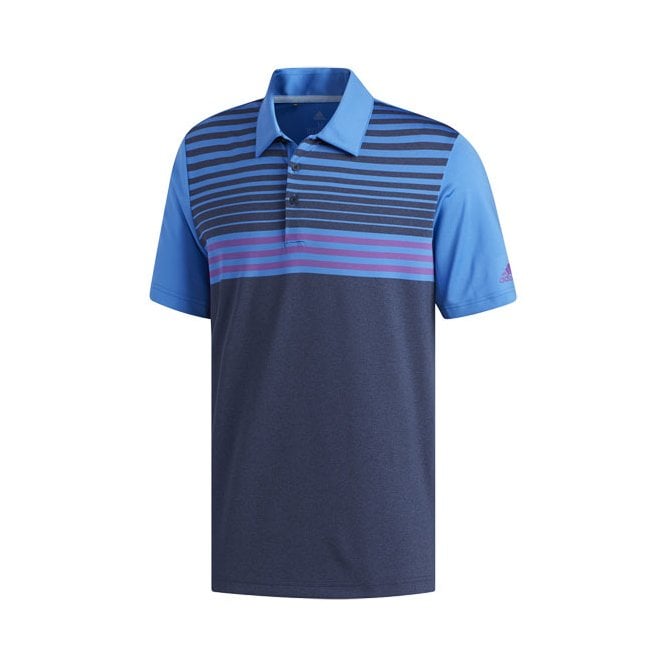 adidas  Ultimate365 3Stripes Heather Polo - NAVY/BLUE/PURPLE