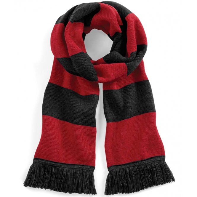 Beachfield Beechfield Stadium Scarf -  Black/Classic Red