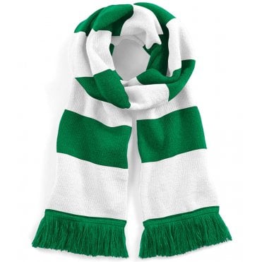 Beechfield Stadium Scarf - Kelly Green/White