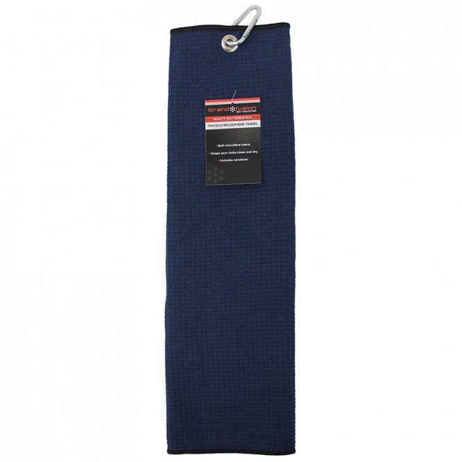 Brand Fusion  Tri-Fold Microfibre Towel Navy