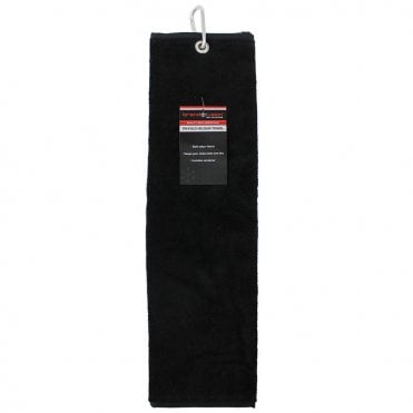 Brand Fusion Tri-Fold Velour Towel Black