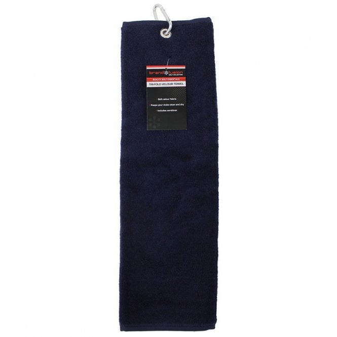 Brand Fusion  Tri-Fold Velour Towel Navy