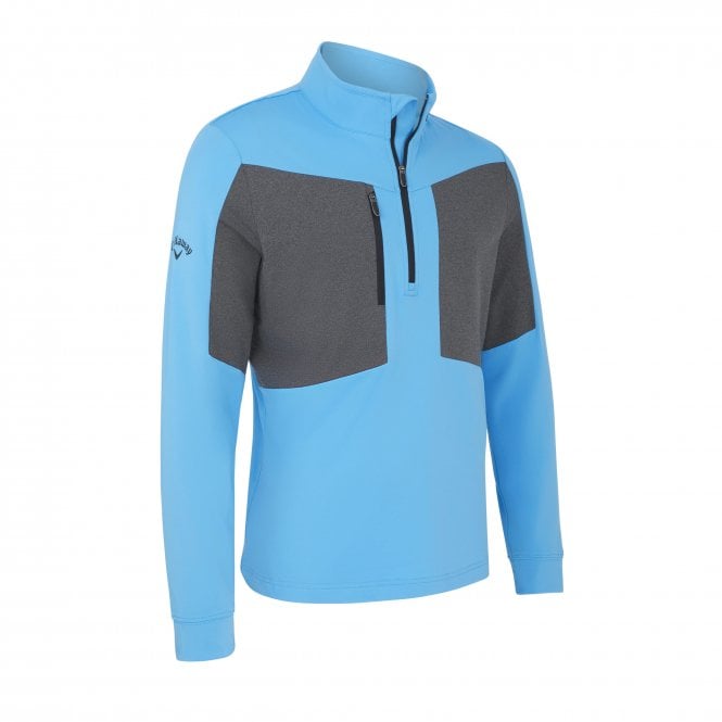 Callaway  AQUAPEL 1/2 ZIP MIXED MEDIA - MALIBU BLUE/CAVIAR