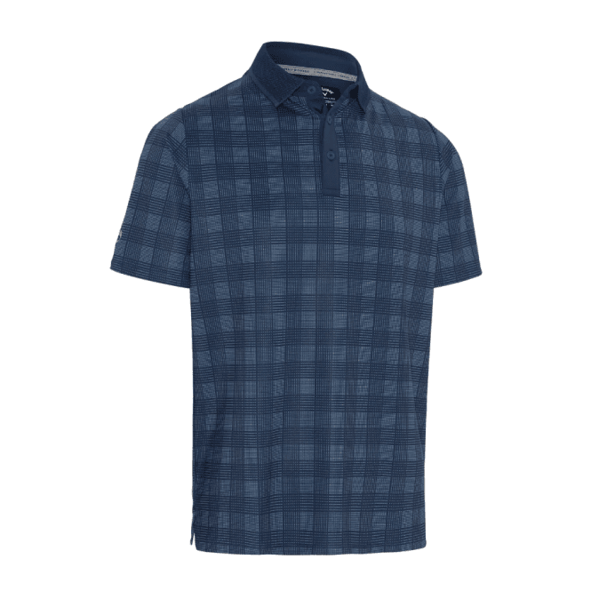 Callaway  Chev Plaid Print Polo - PEACOAT