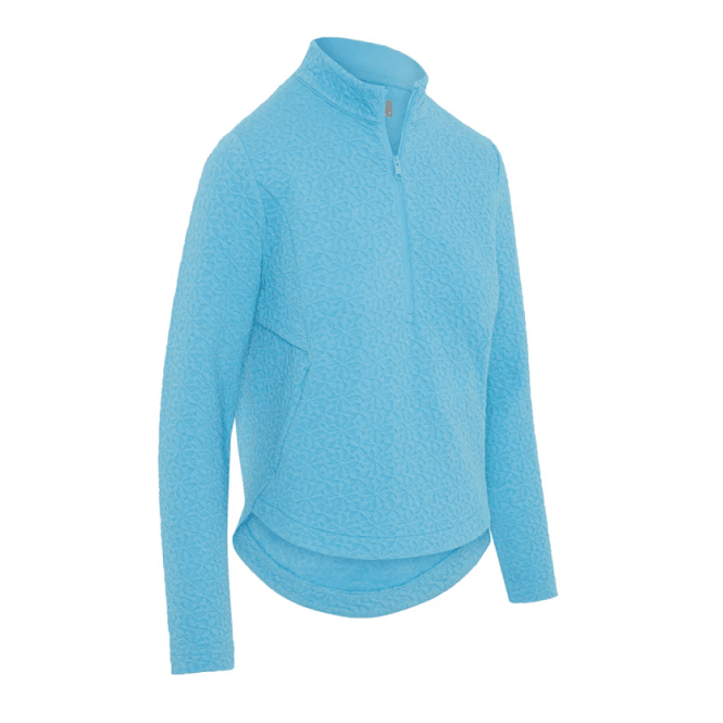 Callaway  Ladies 1/2 ZIP QUILTED KNIT - ETHEREAL BLUE