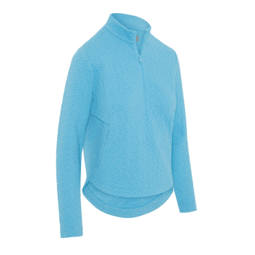 Callaway Ladies 1/2 ZIP QUILTED KNIT - ETHEREAL BLUE
