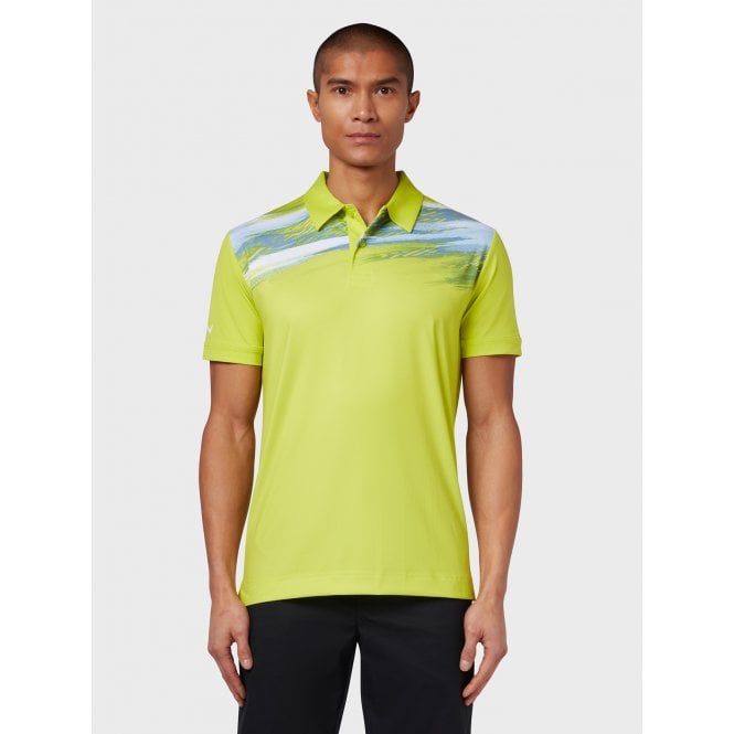 Callaway  X Active Textured Print Polo LIME PUNCH
