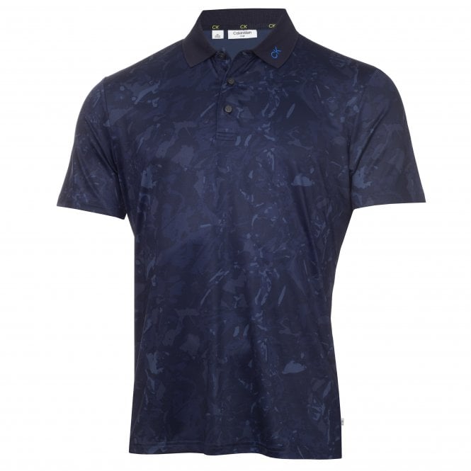 Calvin Klein  GRUNGE PRINT POLO - NAVY