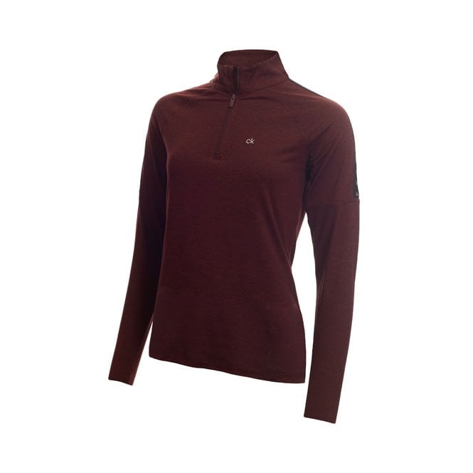 Calvin Klein  KAHN ZIP NECK TOP - BLACKBERRY