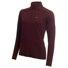 Calvin Klein KAHN ZIP NECK TOP - BLACKBERRY