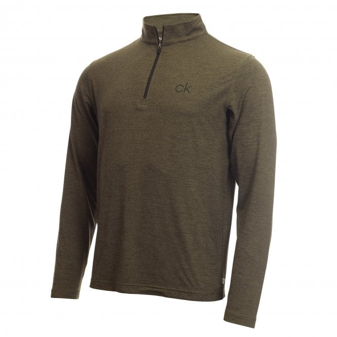 Calvin Klein  NEWPORT HALF ZIP - Olive Green Marl