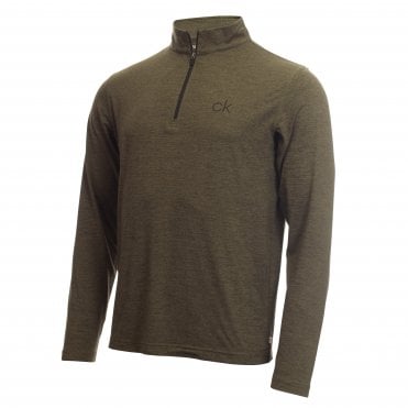 Calvin Klein NEWPORT HALF ZIP - Olive Green Marl