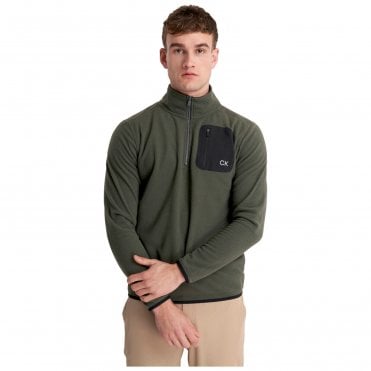 Calvin Klein PLANET FLEECE HALF ZIP Hunter Green
