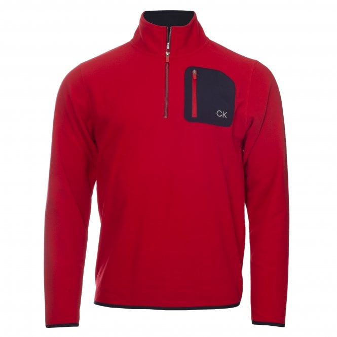 Calvin Klein  PLANET FLEECE HALF ZIP RED