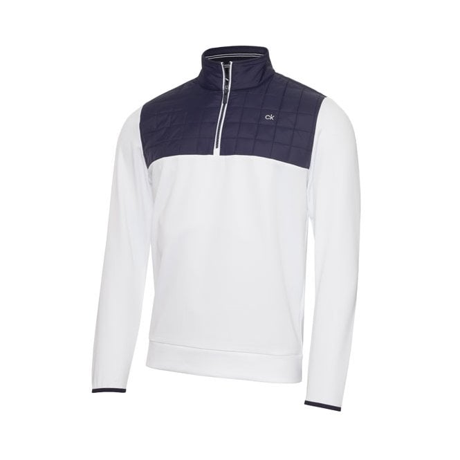 Calvin Klein  VARDON HYBRID HALF ZIP - WHITE