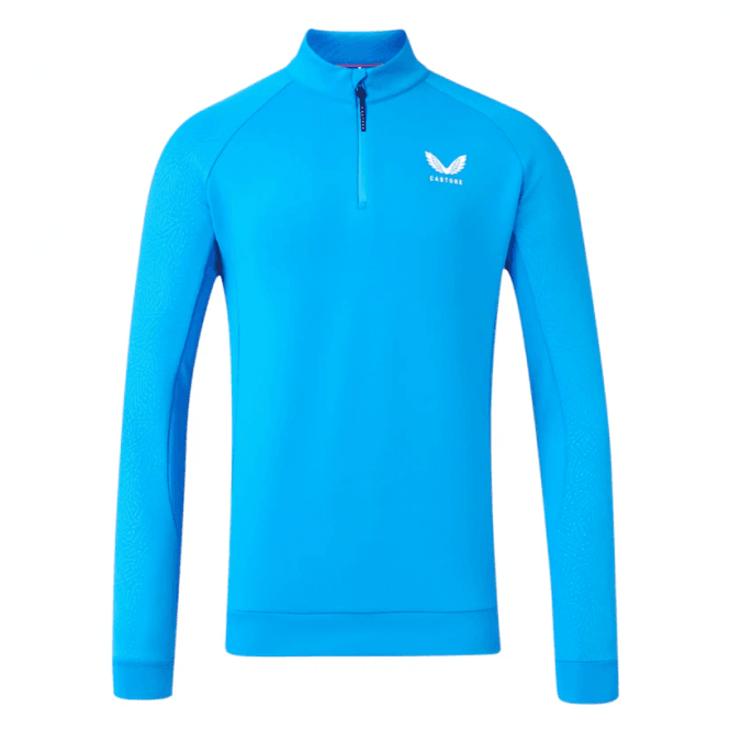 Castore  Golf Flex Debossed 1/4 Zip LS Top - Ibiza Blue/White