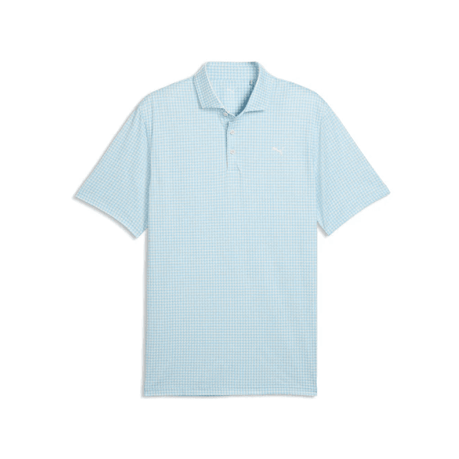 Cobra Puma Cloudspun Mono Check Polo - White/Light Blue