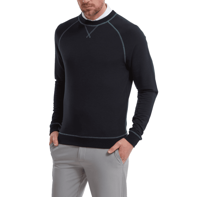 FootJoy  French Terry Crew Sweater Heather Navy