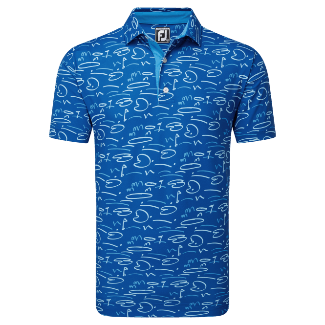 FootJoy  Golf Course Doodle Deep Blue Polo