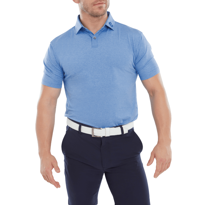 FootJoy  Heather Self Collar Polo - Cobalt