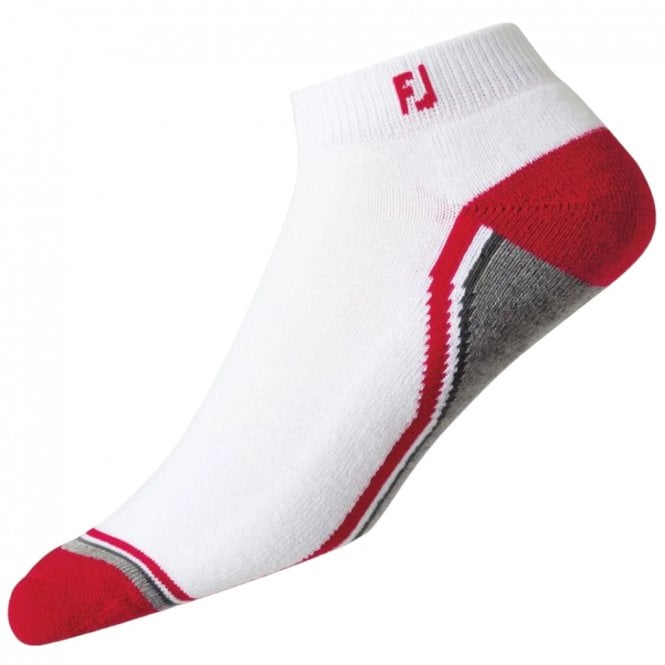 FootJoy  Mens PDE Fashion Sport White/Grey/Red Socks - Pair