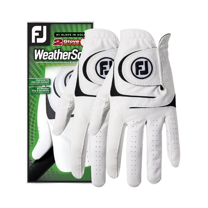 FootJoy  Mens Weathersof White 2 Pack Gloves