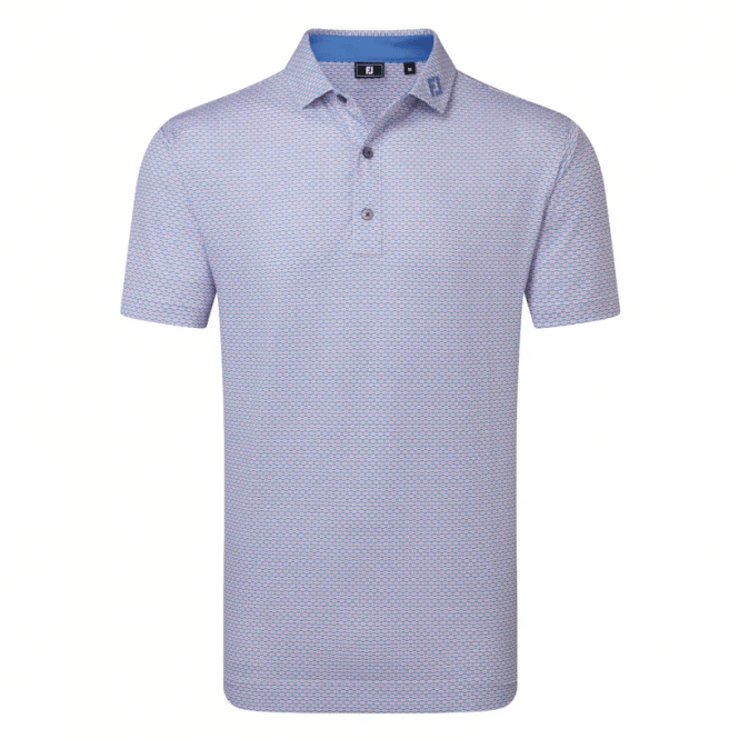 FootJoy  Nautical Flag Print Lisle Polo Pink Pop/Vivid Violet