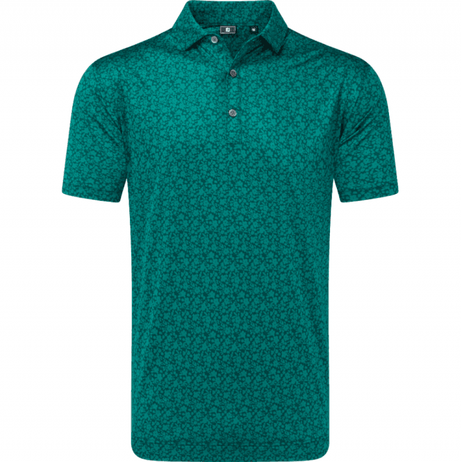 FootJoy  Painted Floral Lisle Polo - Field Green