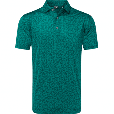 FootJoy Painted Floral Lisle Polo - Field Green