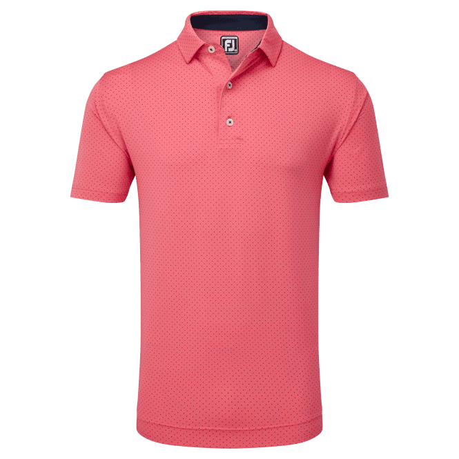 FootJoy  S.Lisle Dot Prt Co Red/Navy Polo