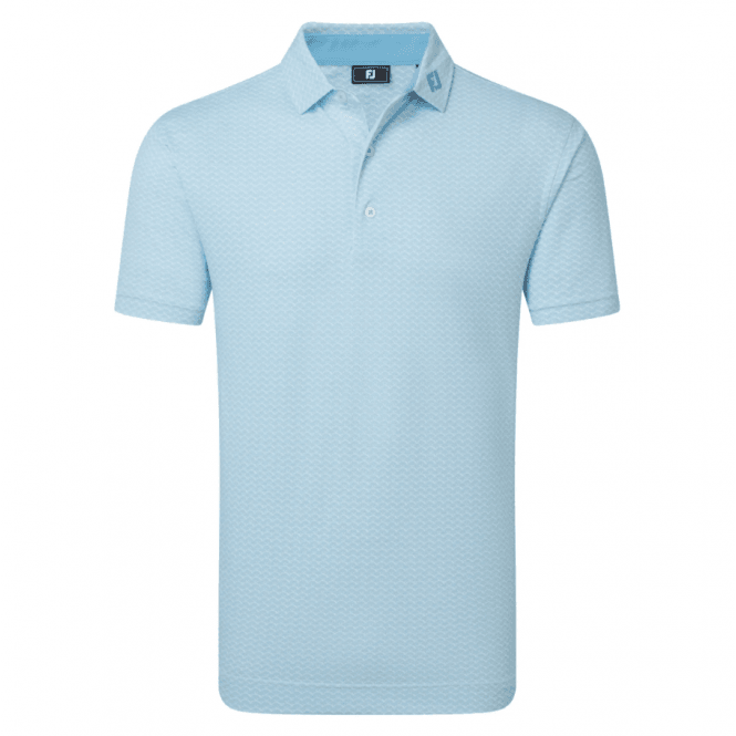 FootJoy  Scallop Geo Pique Polo - Blue Reef