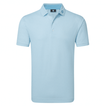 FootJoy Scallop Geo Pique Polo - Blue Reef