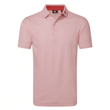 FootJoy Scallop Geo Pique Polo - Nantucket Red