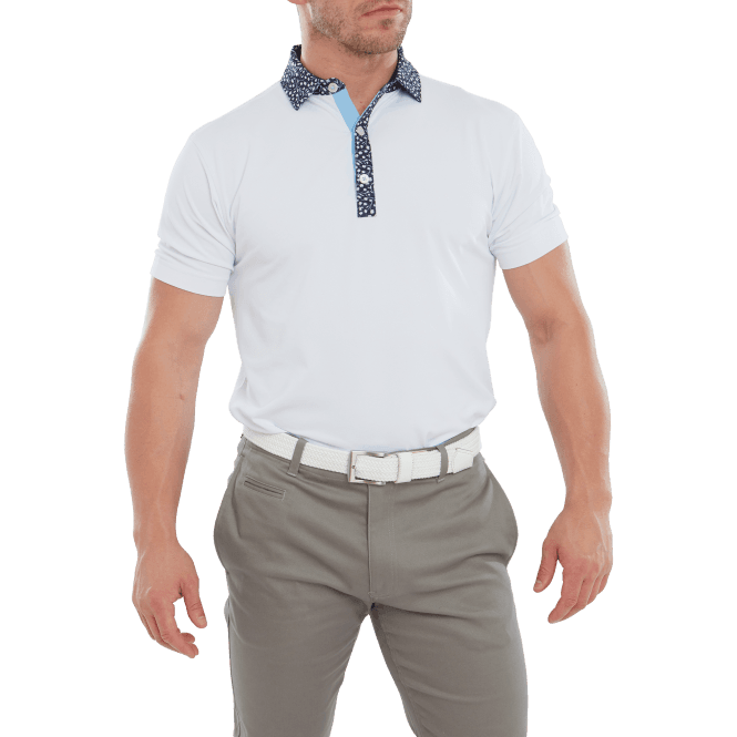 FootJoy  Tossed Tulip Trim Polo White/Avy