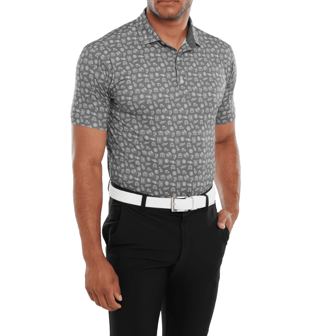 FootJoy  Travel Print Polo - Lava/White