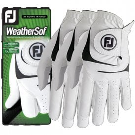 FootJoy WEATHERSOF White 3 Pack Golf Gloves