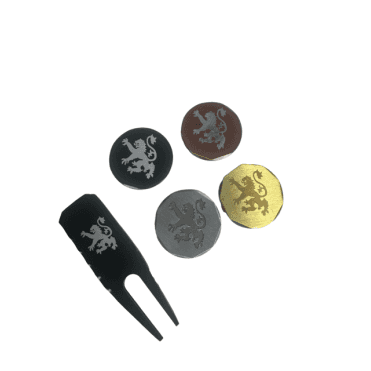 Artisan Antique Metal Engraved Golf Ball Marker