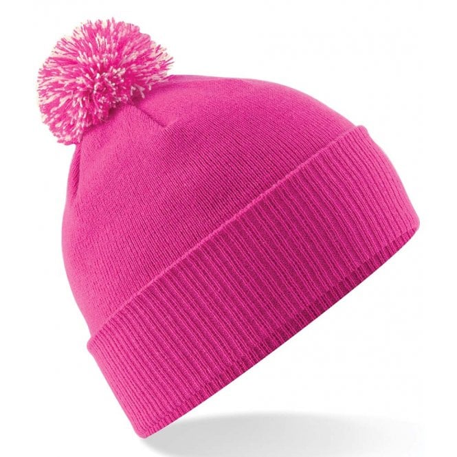 Gamola Golf Beechfield Snowstar Duo Beanie - Fuchsia/Off White