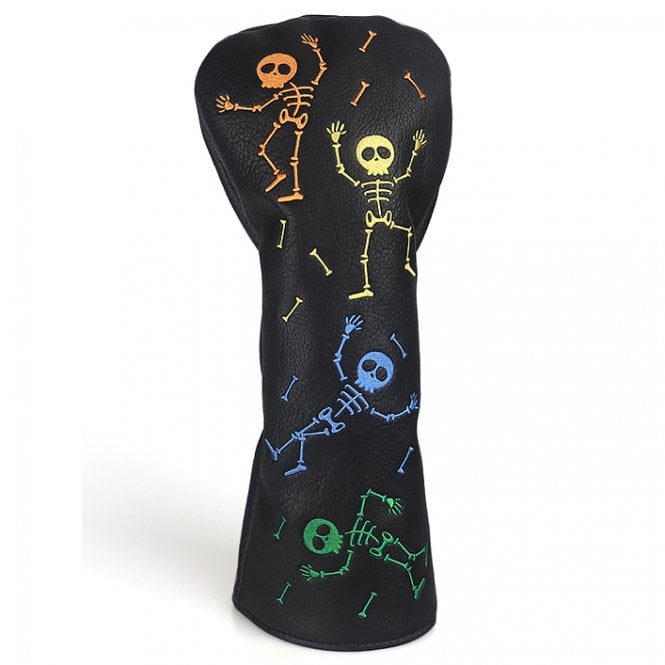 Gamola Golf Black Playful Skeleton PU Leather Driver Novelty Headcover