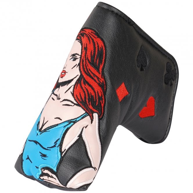 Gamola Golf Black Poker Woman Magnetic Blade Putter Headcover