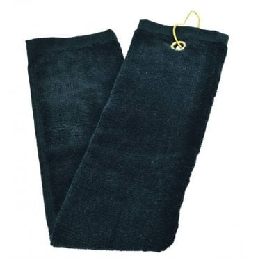 Black Tri Fold Golf Towel