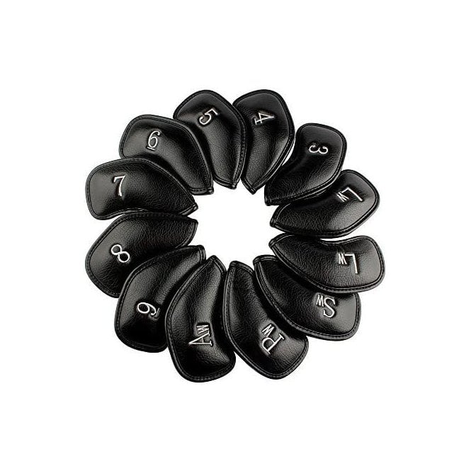 Gamola Golf Craftsman Black PU Leather Iron covers 12pc (3-9,P,A,S,L,L)