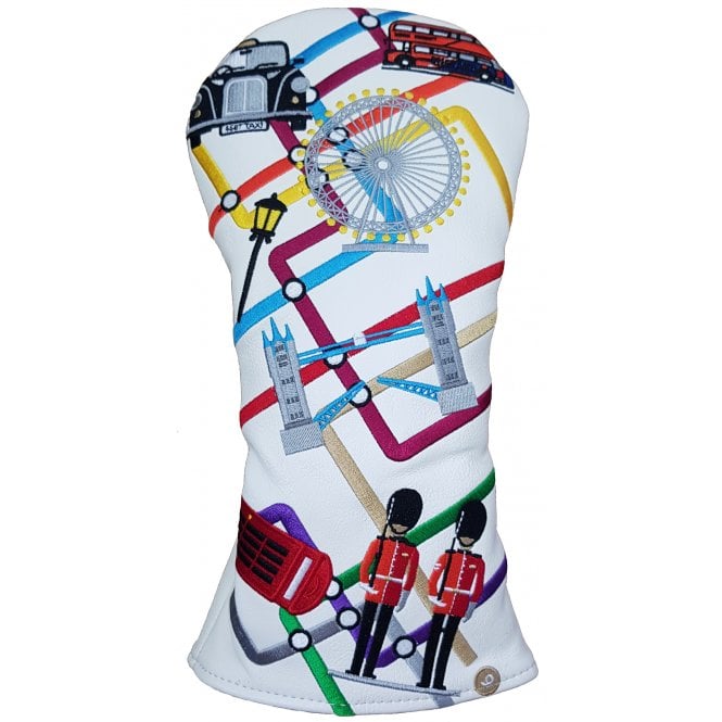 Gamola Golf London UK White Driver Headcover - England