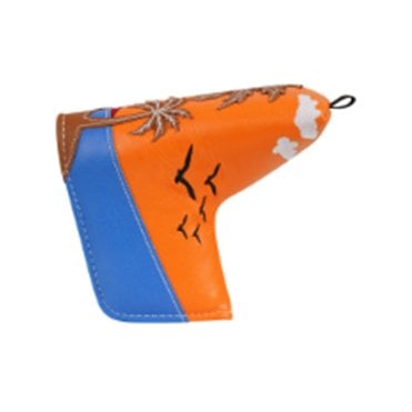 Orange & Blue Coconut Tree Blade Putter Headcover
