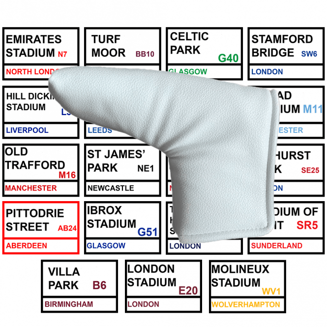 Gamola Golf Personalised WHITE Blade Putter Headcover - YOUR Football Team