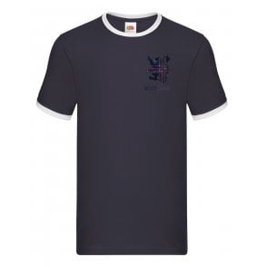 T-shirt Gents Scotland Lion Rampant - Blu Navy Taglia XL - Cotone, Made In UK