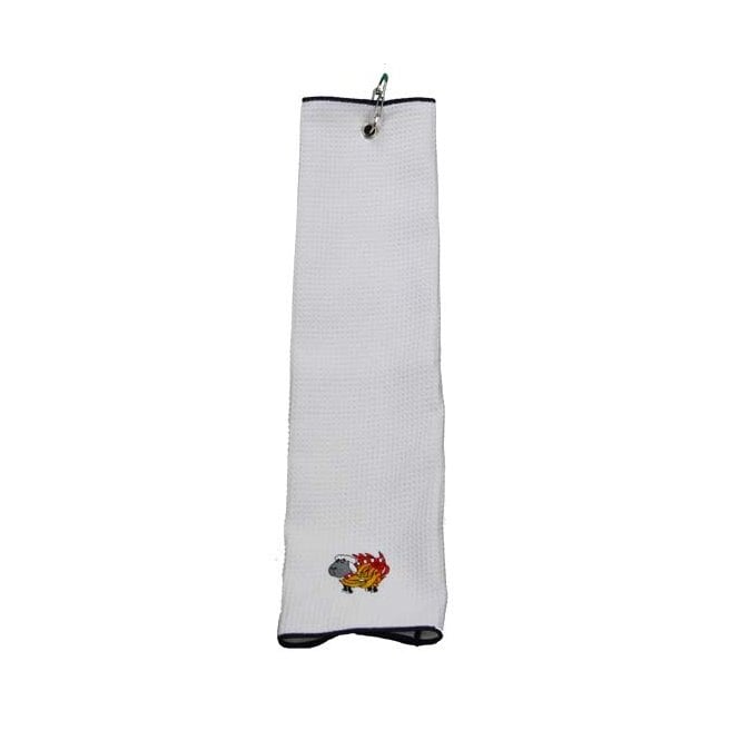Gamola Golf Sheep On Fire Microfibre Tri-Fold Towel - White