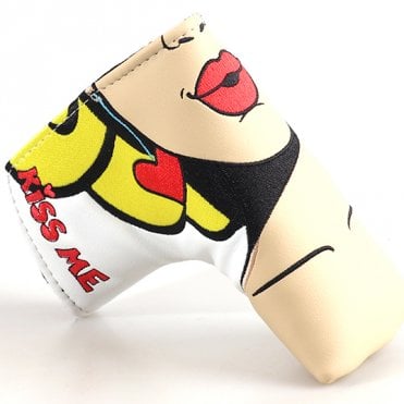 White Kiss Me Lips Blade Putter Headcover