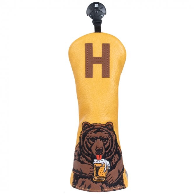 Gamola Golf Yellow Brown Bear drinking Beer Hybrid Headcover